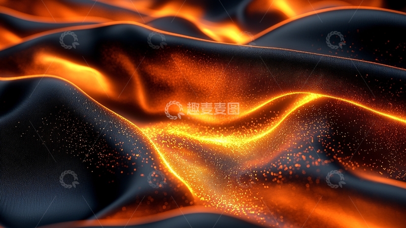 高清大图下载【趣麦麦图】黑色液体流淌着火焰光芒