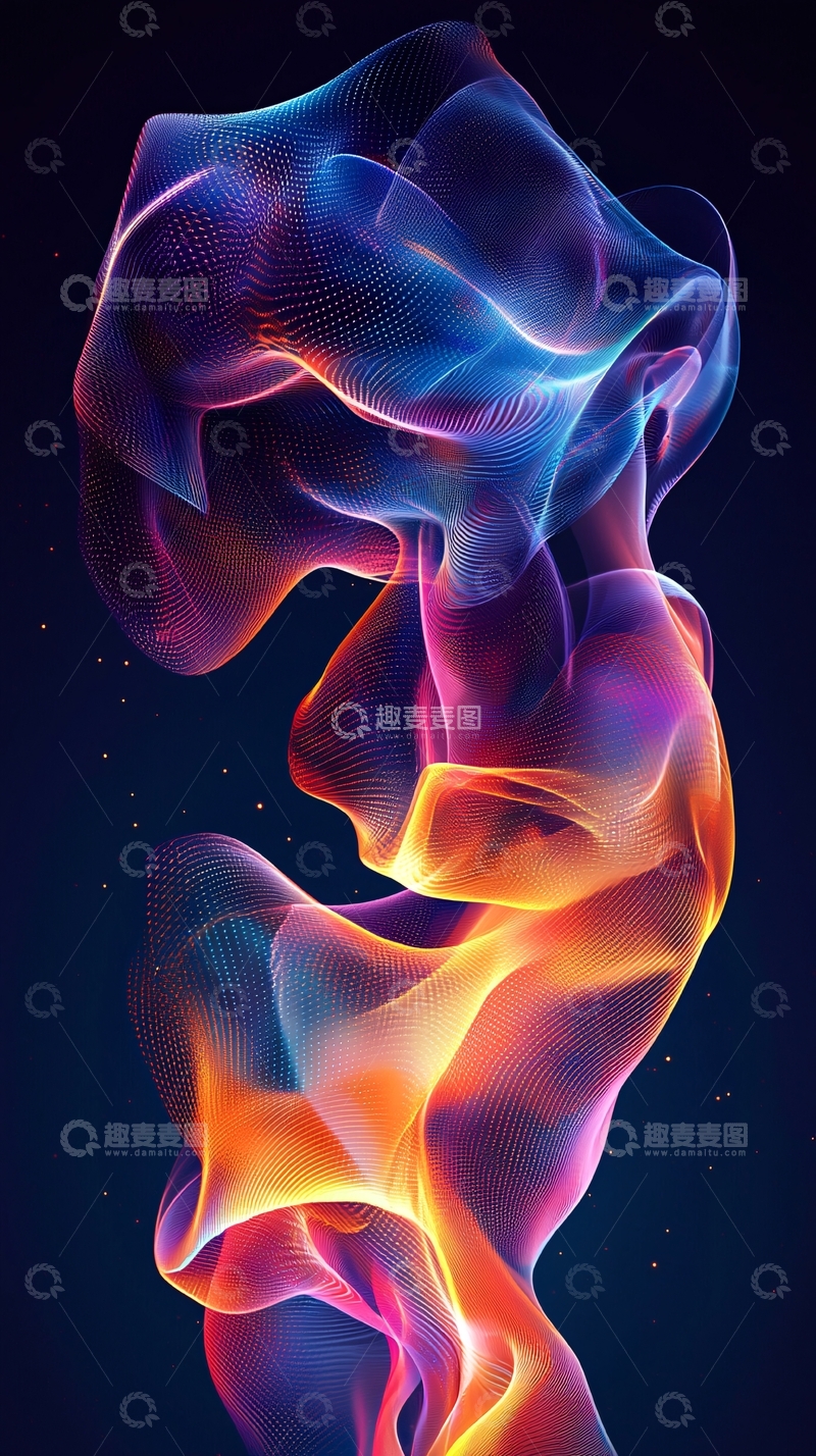 高清大图下载【趣麦麦图】抽象彩色流体渐变背景