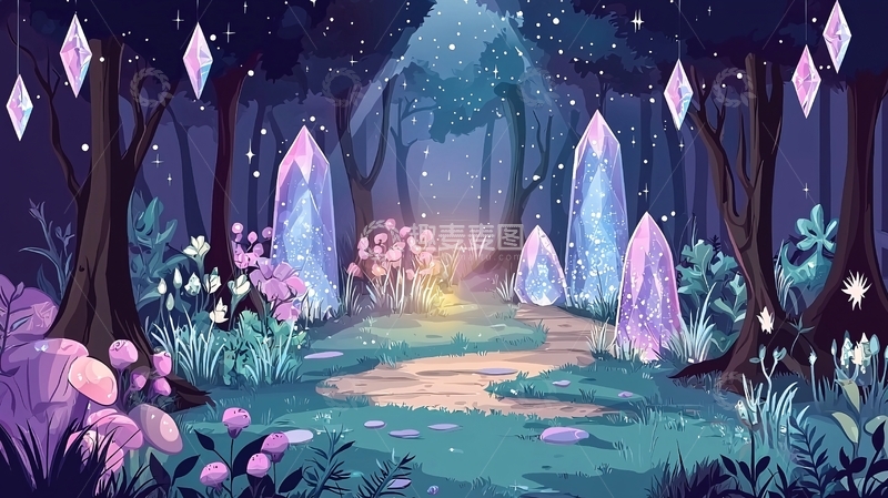 高清大图下载【趣麦麦图】梦幻水晶森林