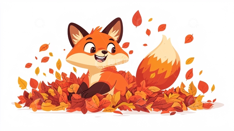 高清大图下载【趣麦麦图】卡通小狐狸