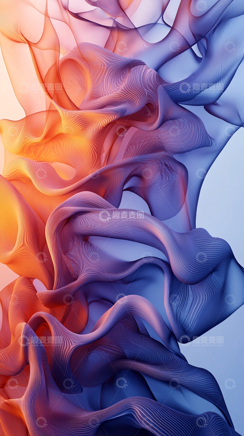 高清大图下载【趣麦麦图】流动的彩色绸缎