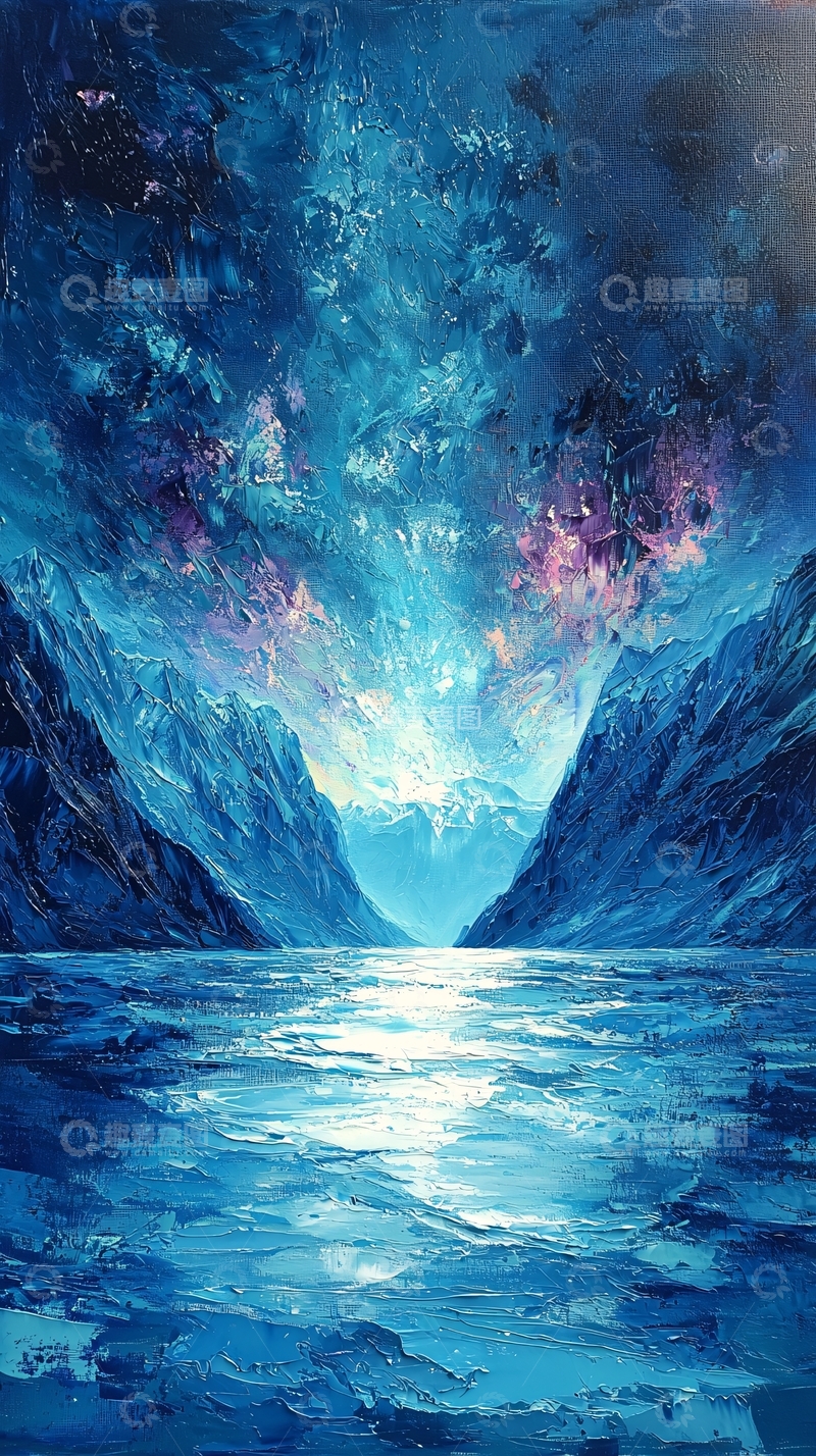 高清大图下载【趣麦麦图】蓝色山脉峡湾