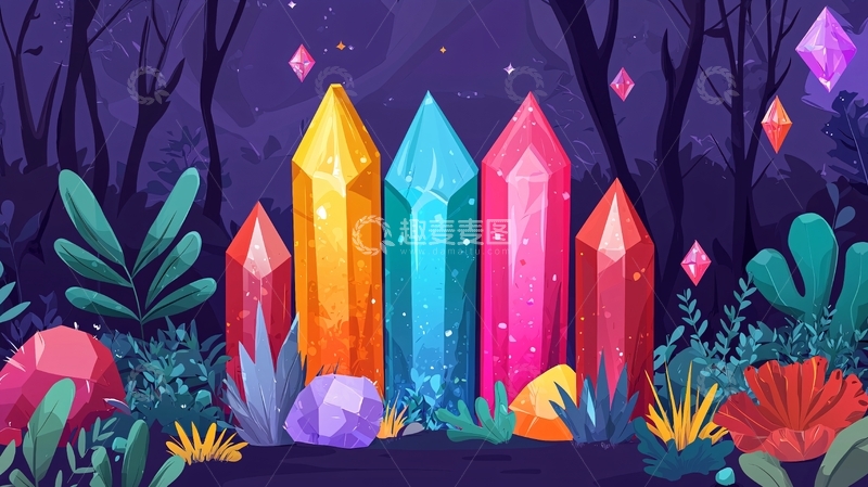 高清大图下载【趣麦麦图】森林水晶