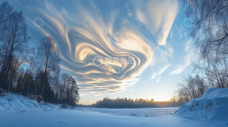高清大图下载【趣麦麦图】冬日漩涡云
