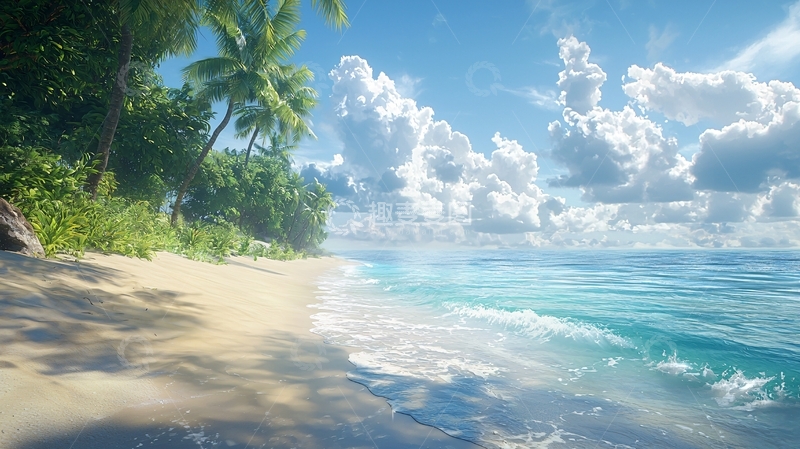 高清大图下载【趣麦麦图】热带海滩阳光明媚