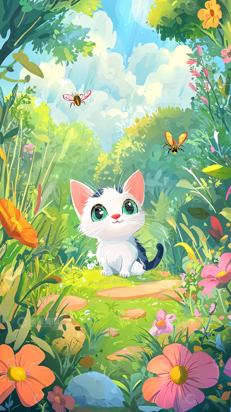 高清大图下载【趣麦麦图】森林小猫