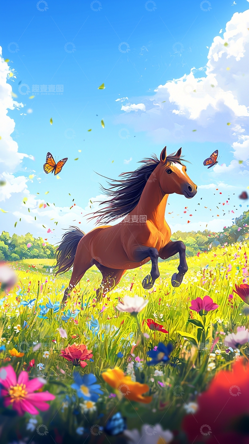 高清大图下载【趣麦麦图】草原骏马