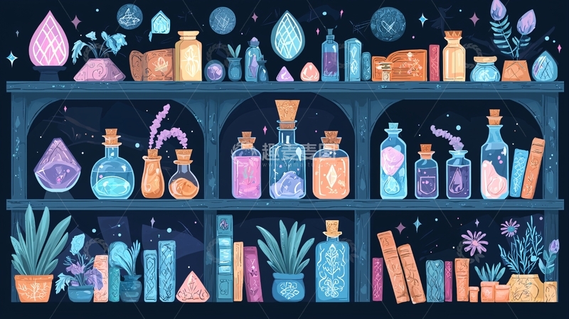 高清大图下载【趣麦麦图】魔法药水架