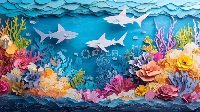 高清大图下载【趣麦麦图】纸艺海洋