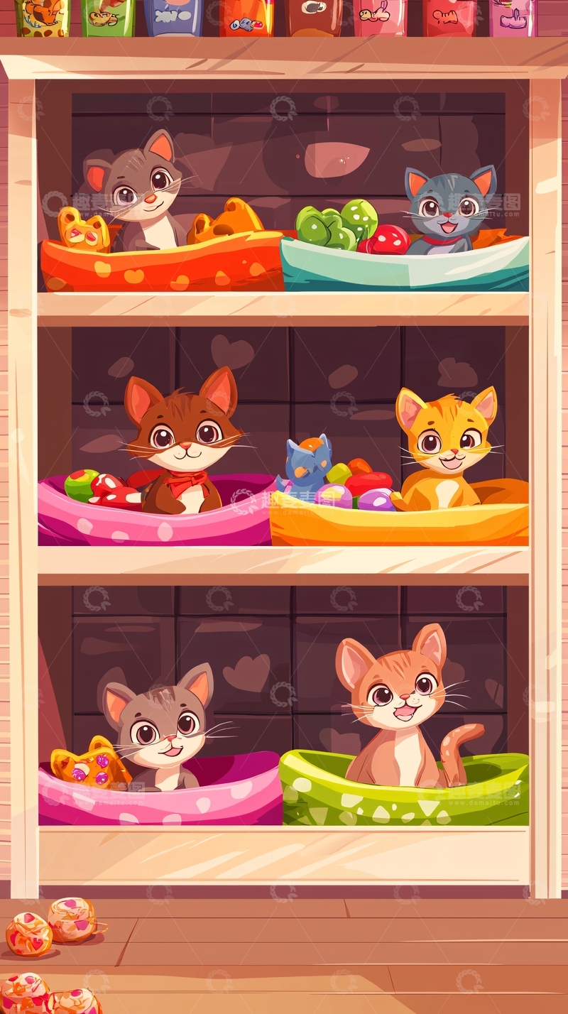 高清大图下载【趣麦麦图】卡通猫咪7