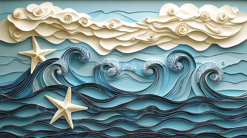 高清大图下载【趣麦麦图】纸雕海洋