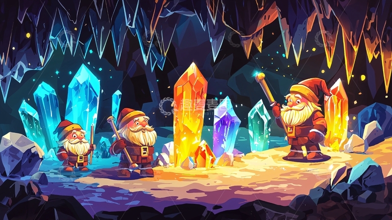 高清大图下载【趣麦麦图】卡通矿洞