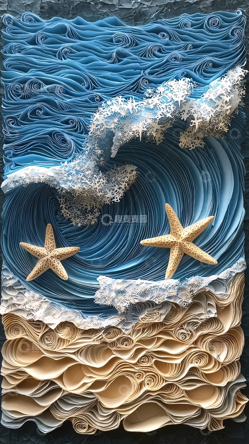 高清大图下载【趣麦麦图】海浪与沙滩