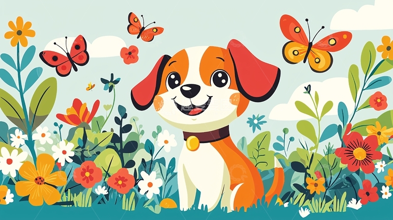 高清大图下载【趣麦麦图】卡通小狗