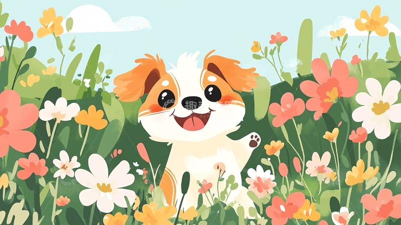 高清大图下载【趣麦麦图】卡通小狗