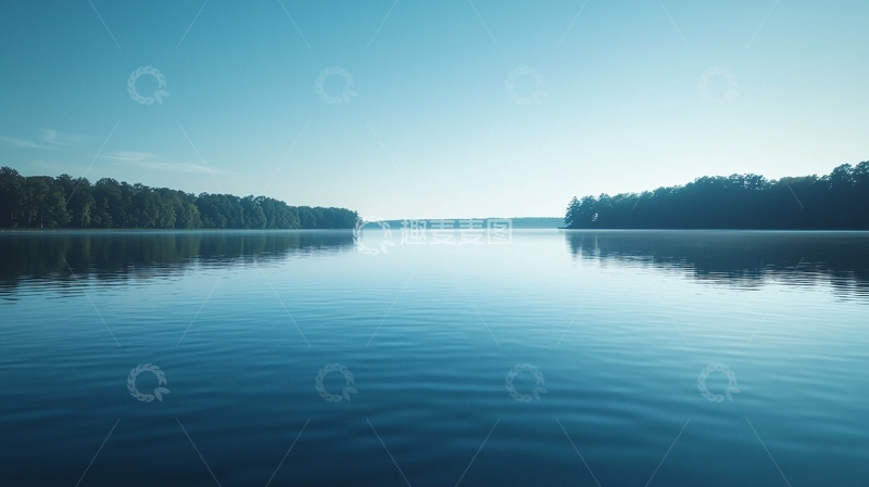 高清大图下载【趣麦麦图】宁静的湖面森林倒影