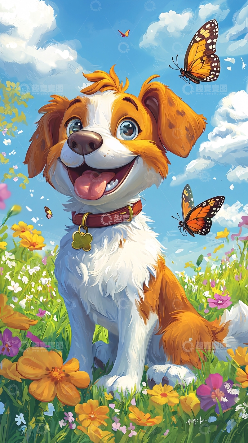 高清大图下载【趣麦麦图】卡通小狗