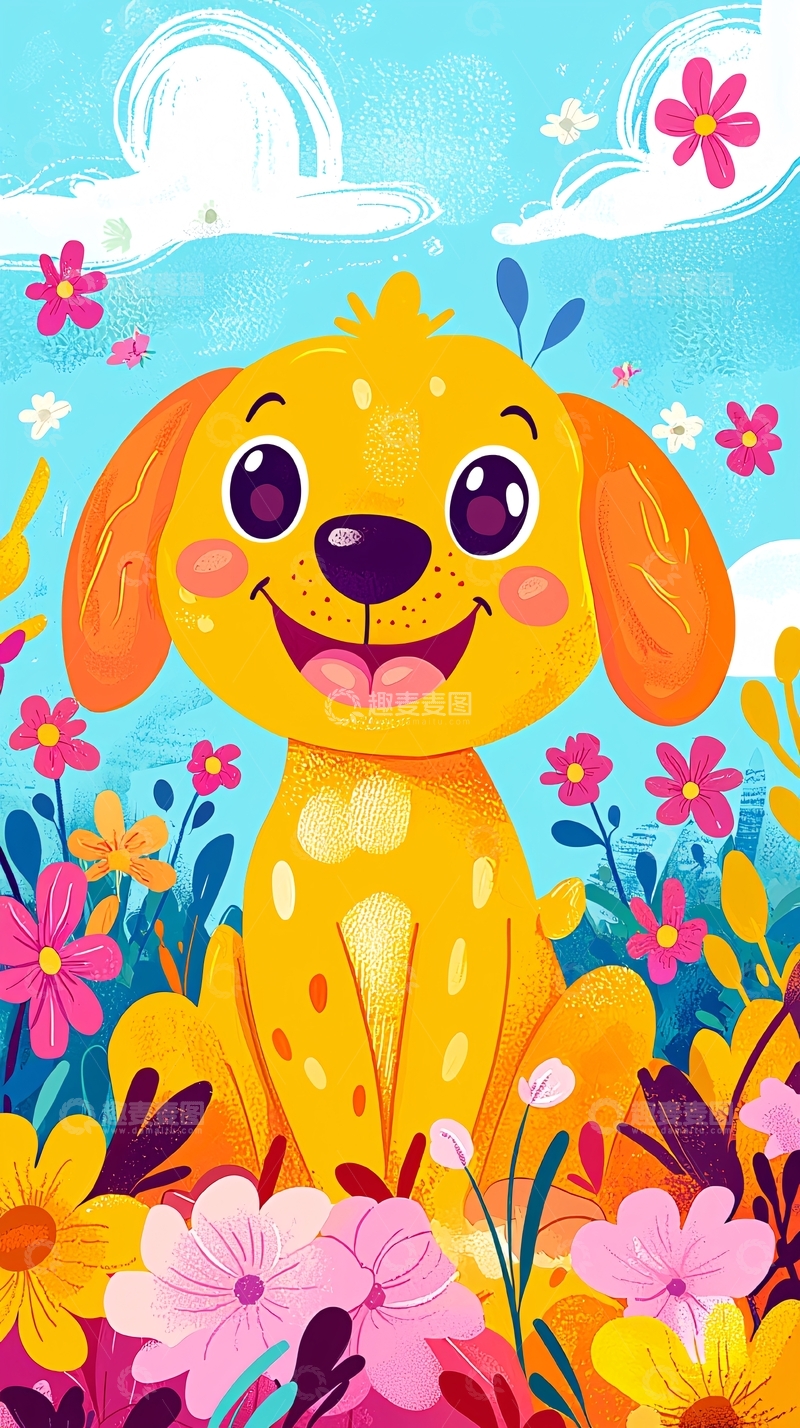 高清大图下载【趣麦麦图】卡通小狗