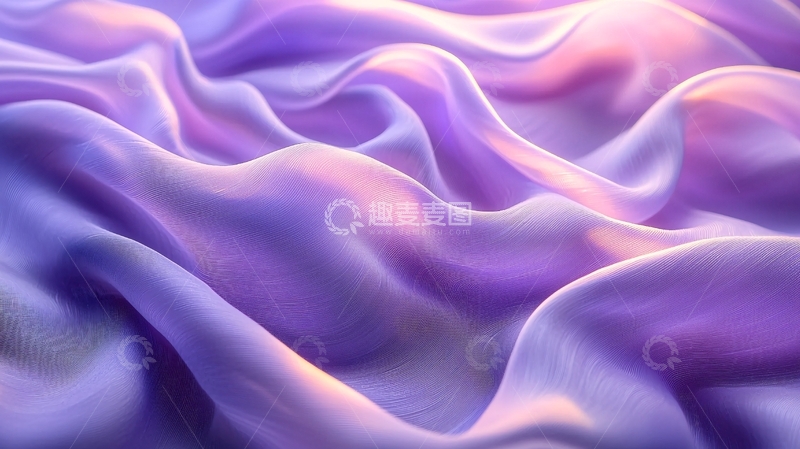 高清大图下载【趣麦麦图】紫粉色丝绸褶皱光影效果