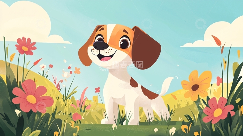 高清大图下载【趣麦麦图】卡通小狗