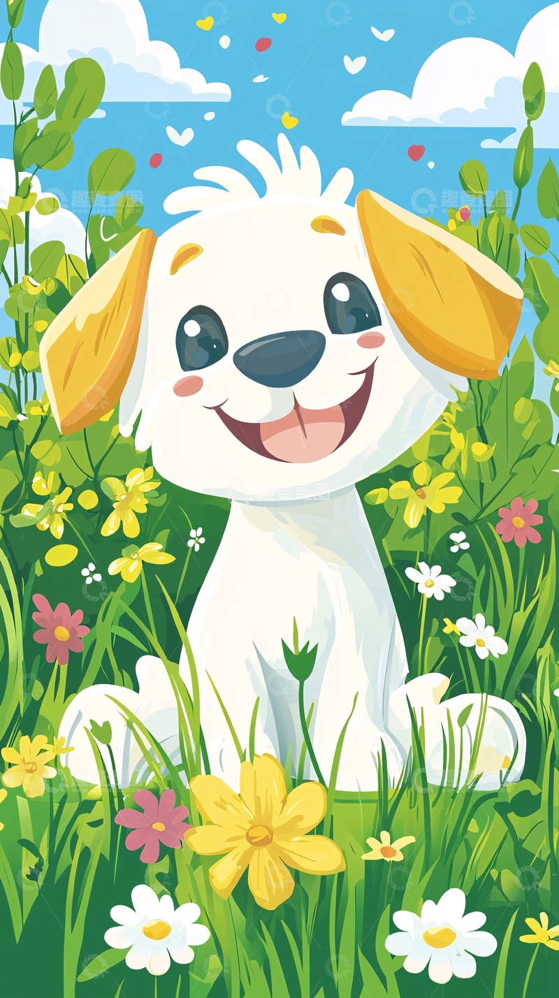 高清大图下载【趣麦麦图】卡通小狗