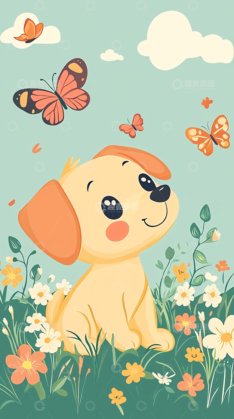 高清大图下载【趣麦麦图】卡通小狗