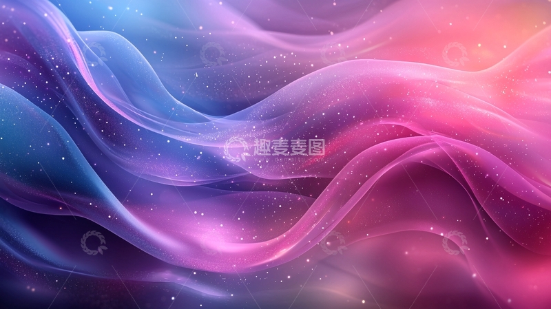 高清大图下载【趣麦麦图】梦幻般渐变色彩的流动曲线