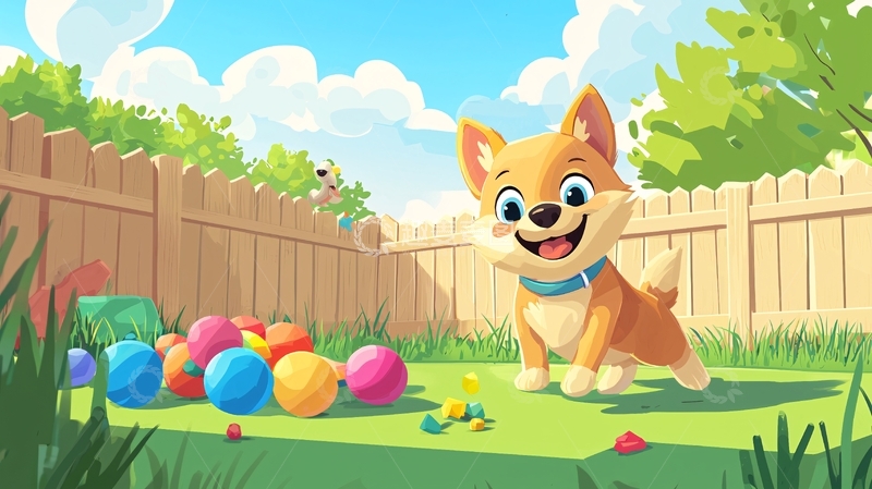 高清大图下载【趣麦麦图】卡通小狗