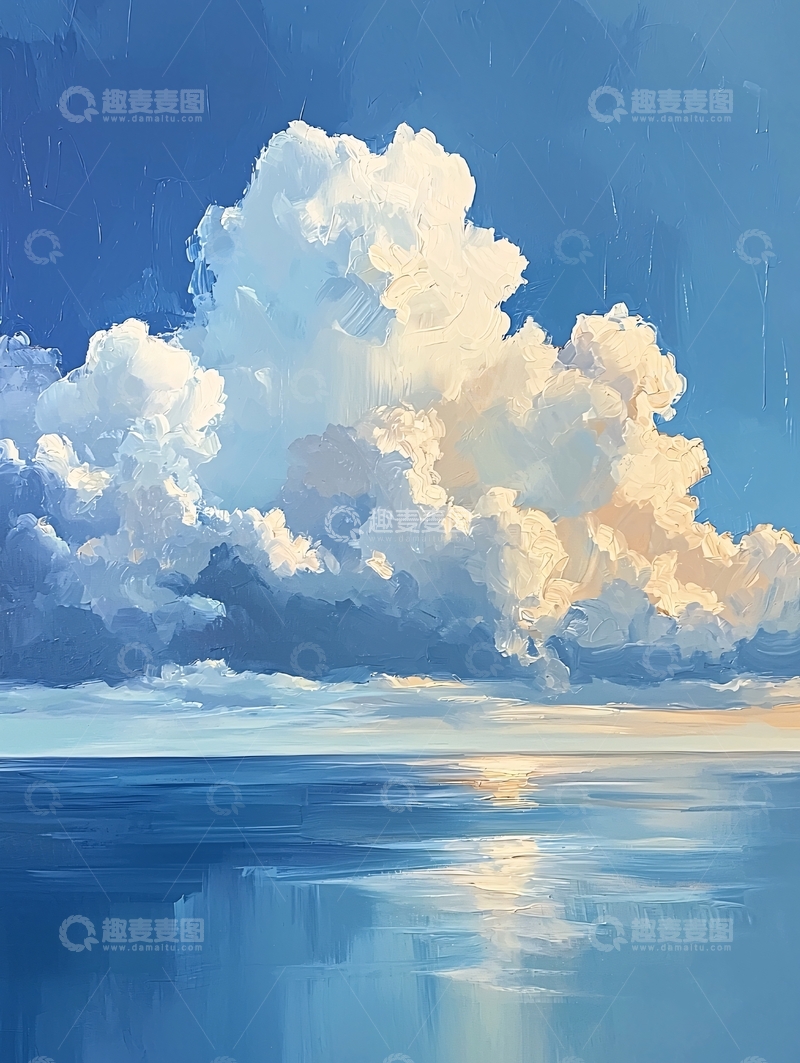 高清大图下载【趣麦麦图】晴空大海白云