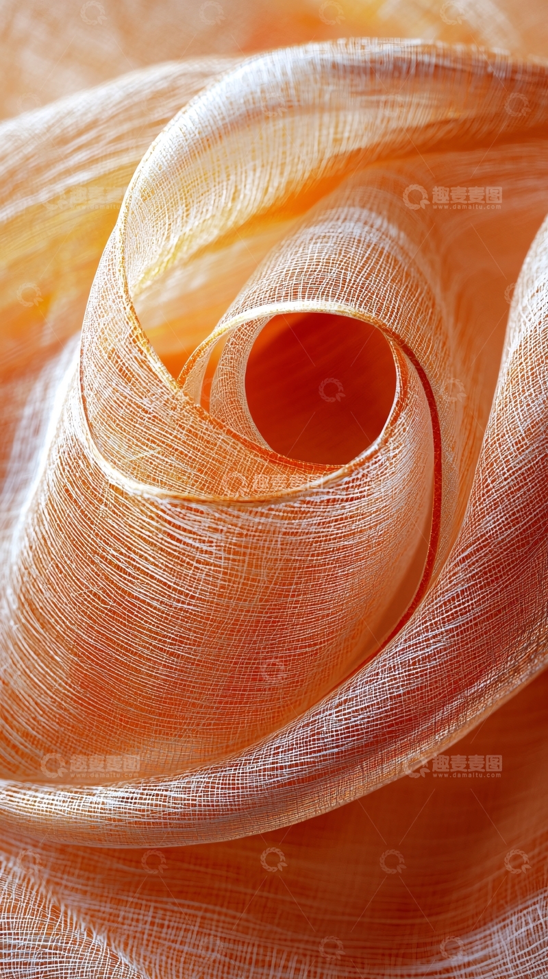 高清大图下载【趣麦麦图】橘色透明轻纱