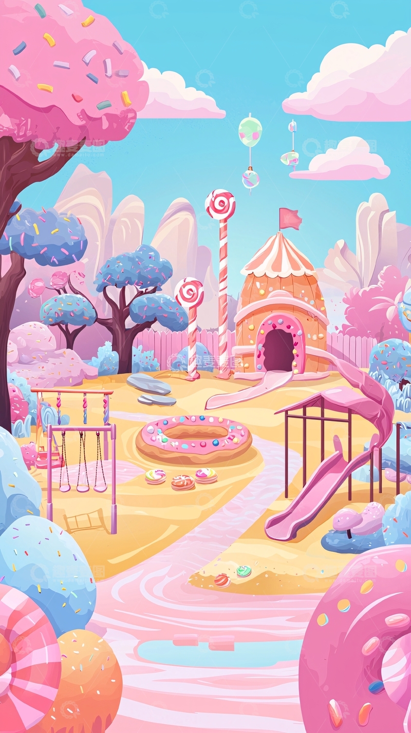 高清大图下载【趣麦麦图】卡通糖果乐园