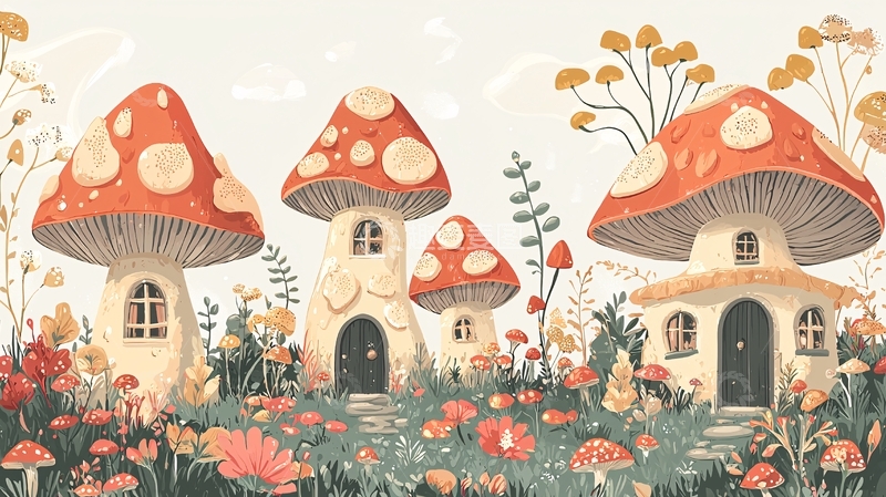 高清大图下载【趣麦麦图】蘑菇屋