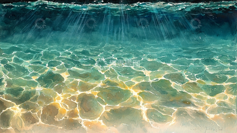 高清大图下载【趣麦麦图】清澈海水阳光穿透