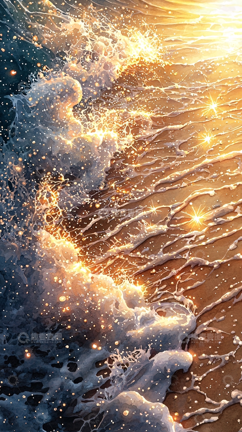 高清大图下载【趣麦麦图】金色浪花