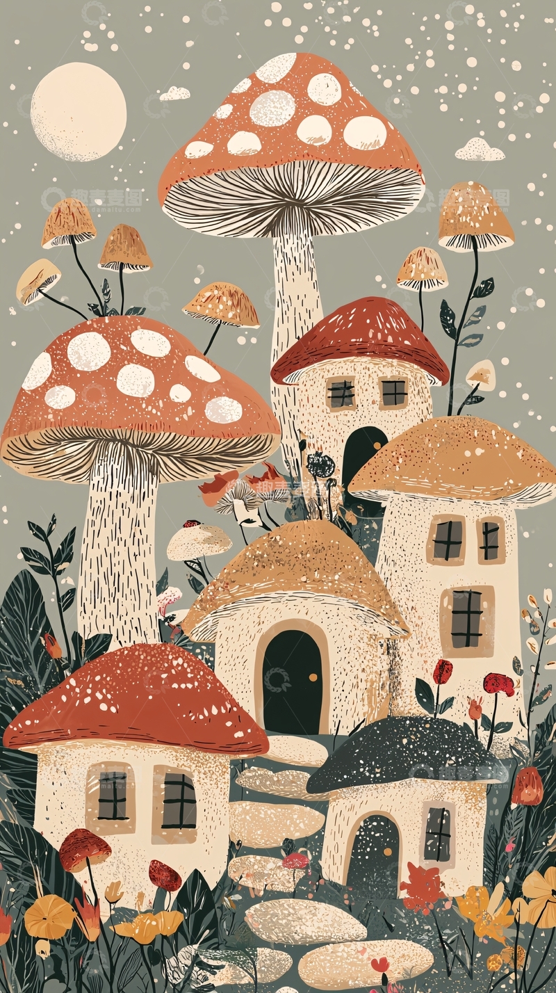 高清大图下载【趣麦麦图】蘑菇屋
