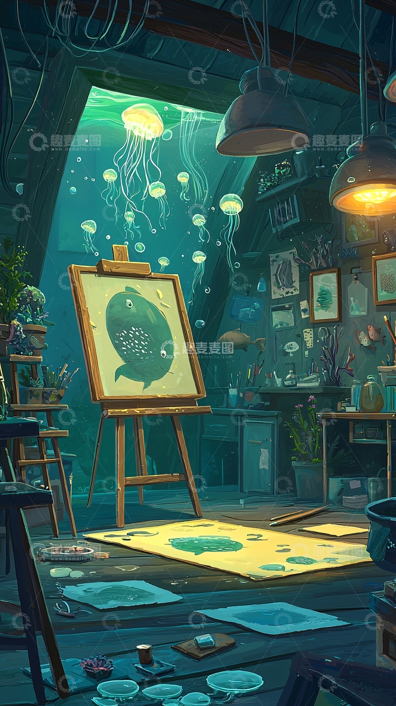 高清大图下载【趣麦麦图】海底工作室