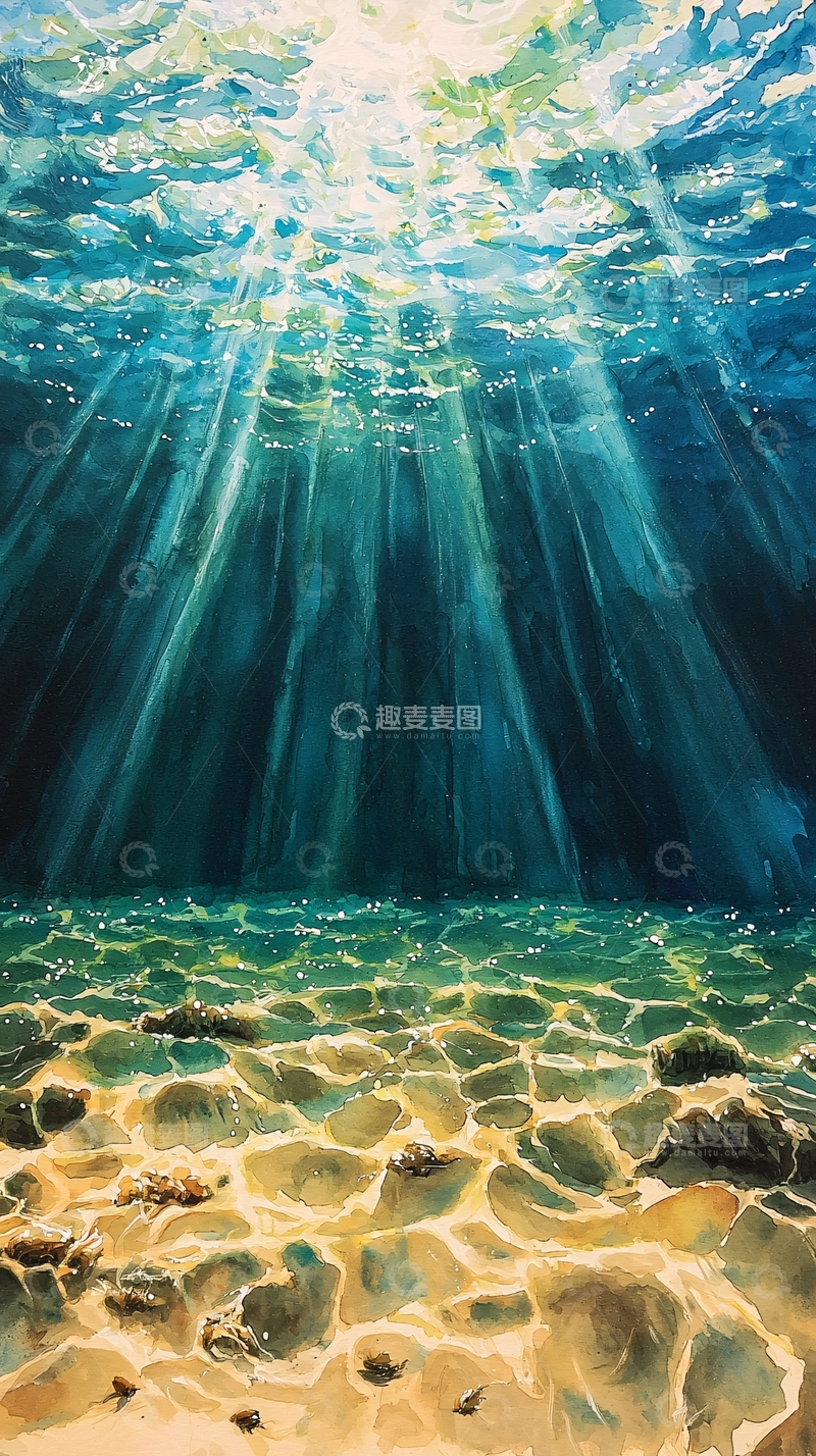 高清大图下载【趣麦麦图】水下光线