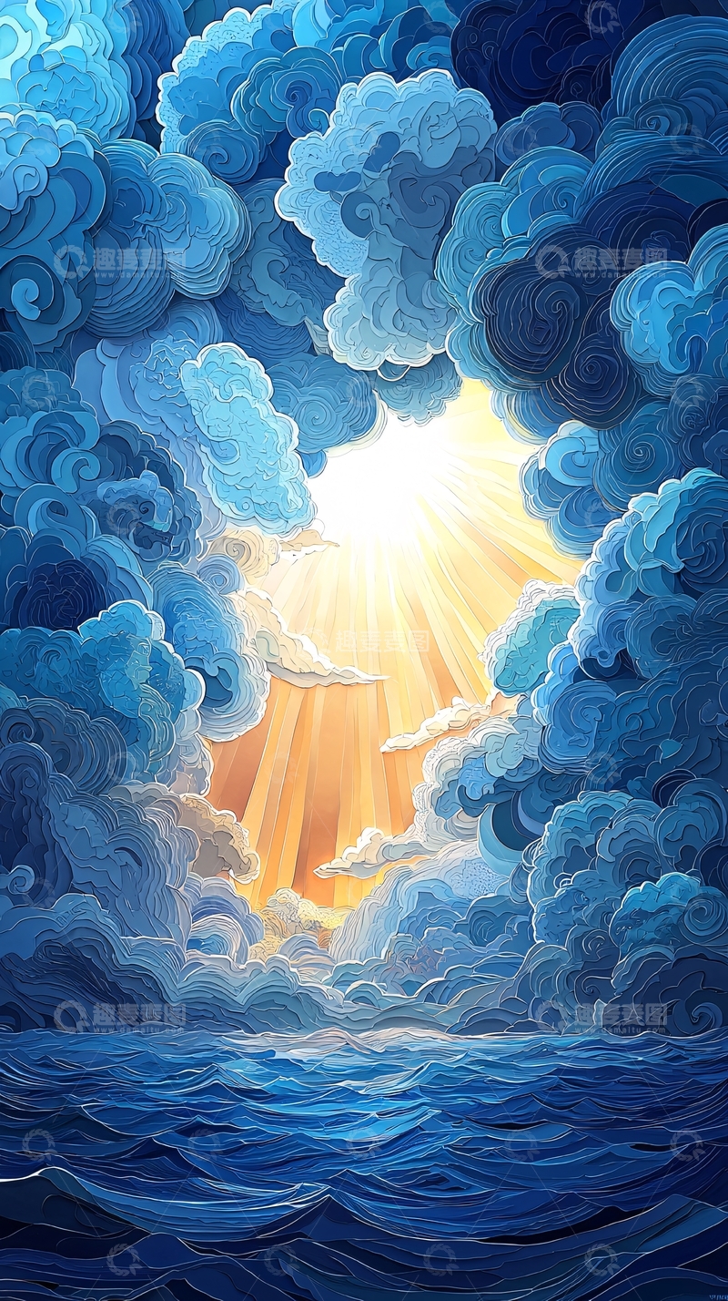 高清大图下载【趣麦麦图】云海日出