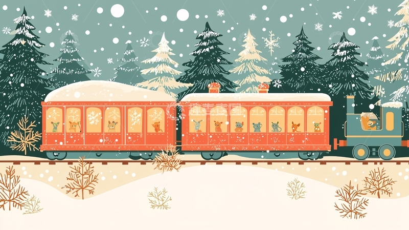 高清大图下载【趣麦麦图】圣诞火车