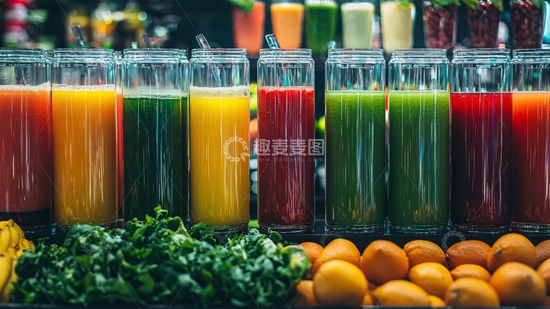 高清大图下载【趣麦麦图】色彩鲜艳的果汁饮料