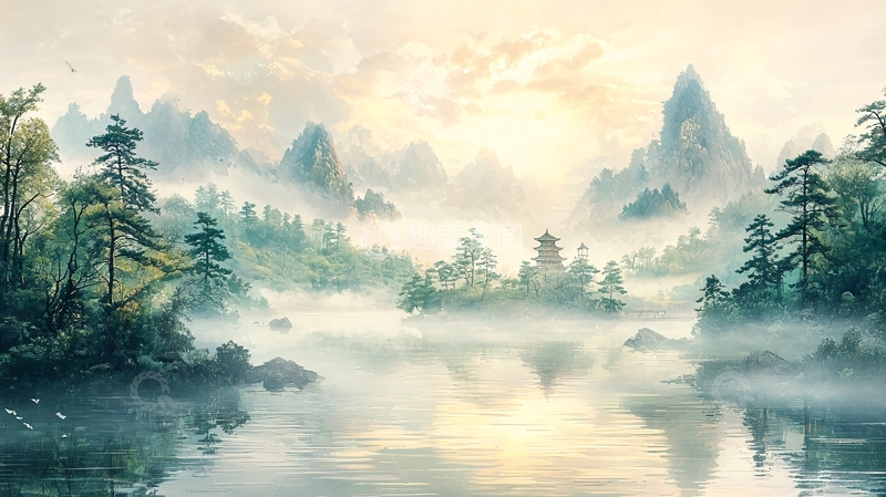 高清大图下载【趣麦麦图】水墨山水意境风景