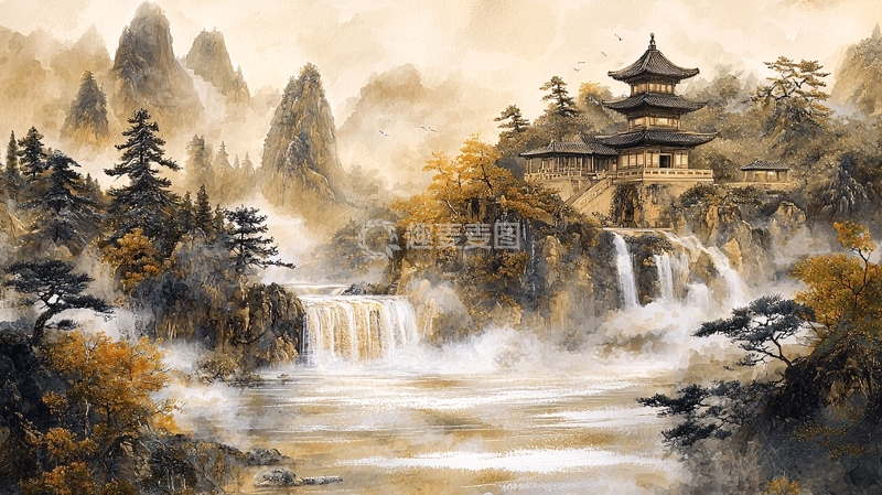 高清大图下载【趣麦麦图】水墨山水