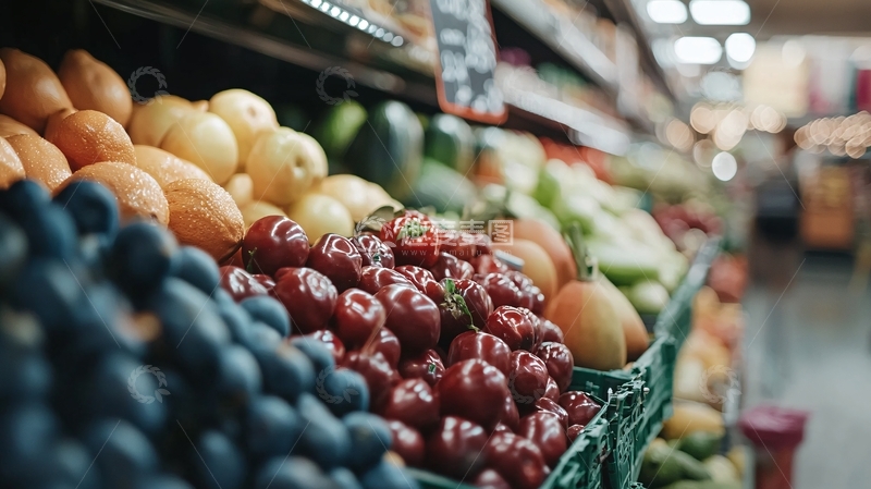 高清大图下载【趣麦麦图】超市水果货架