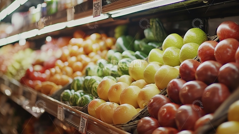 高清大图下载【趣麦麦图】超市水果货架