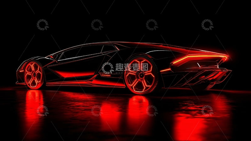 高清大图下载【趣麦麦图】黑色兰博基尼