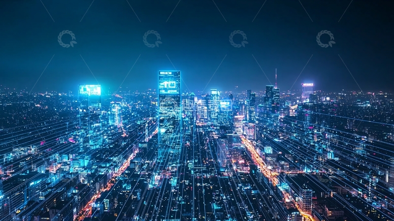 高清大图下载【趣麦麦图】夜景城市全景图