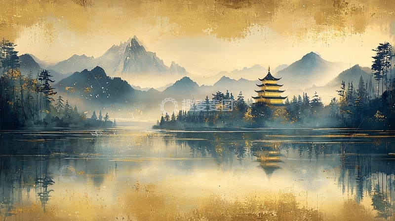 高清大图下载【趣麦麦图】中国风水墨山水画12