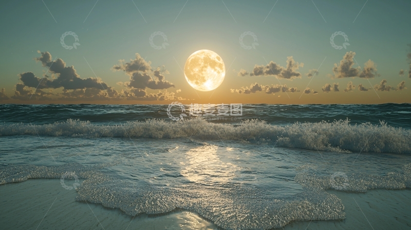 高清大图下载【趣麦麦图】海边日落