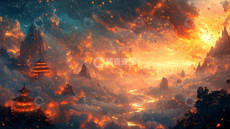 高清大图下载【趣麦麦图】奇幻山水