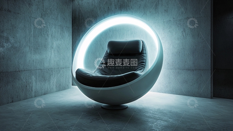 高清大图下载【趣麦麦图】环绕光线现代单人椅